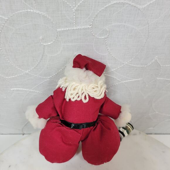 VINTAGE Rustic Santa with Button Legs 9" Christmas Holiday Plush Stuffed Decor - Picture 6 of 13